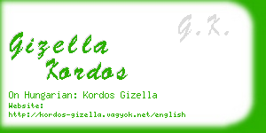 gizella kordos business card